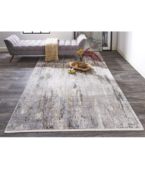 Feizy CADIZ 3887F IN IVORY/GRAY 3' 1" X 5' Area Rug