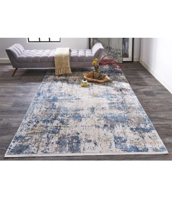 Feizy Cadiz 3891F BLUE/IVORY Area Rug 3 ft. 1 X 10 ft. Rectangle