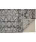 Feizy CADIZ 3989F IN LIGHT GRAY / BLACK 2' 2" X 3' 2" Sample Area Rug
