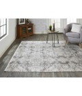 Feizy CADIZ 3989F IN LIGHT GRAY / BLACK 2' 2" X 3' 2" Sample Area Rug