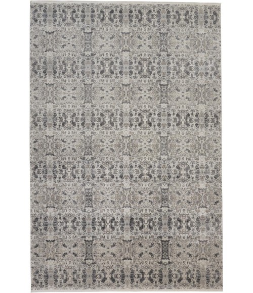 Feizy CADIZ 3990F IN DARK GRAY/IVORY 4' 10" X 7' 10" Area Rug