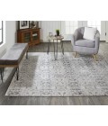 Feizy CADIZ 3990F IN DARK GRAY/IVORY 4' 10" X 7' 10" Area Rug