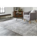 Feizy CADIZ 3990F IN DARK GRAY/IVORY 4' 10" X 7' 10" Area Rug