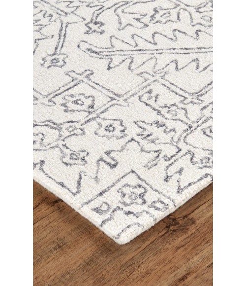 Feizy BELFORT 8778F IN IVORY/CHARCOAL 2' x 3' Sample Area Rug
