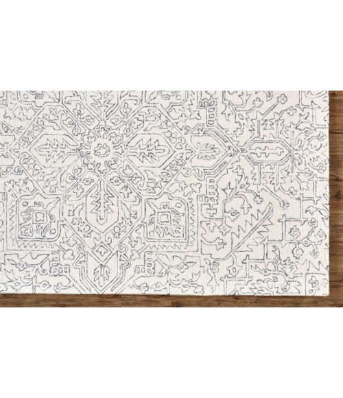 Feizy BELFORT 8778F IN IVORY/CHARCOAL 2' x 3' Sample Area Rug