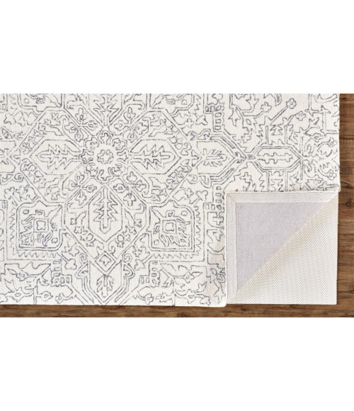 Feizy BELFORT 8778F IN IVORY/CHARCOAL 2' x 3' Sample Area Rug