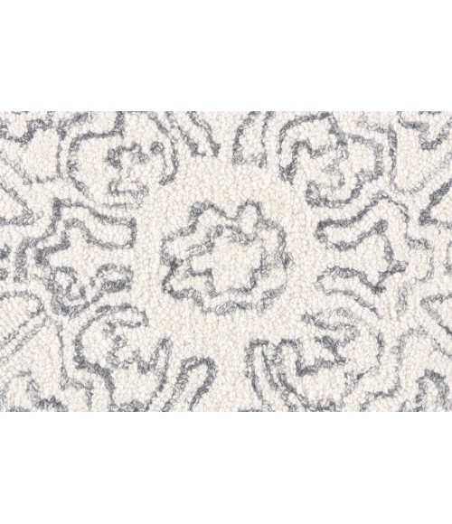 Feizy BELFORT 8778F IN IVORY/CHARCOAL 2' x 3' Sample Area Rug