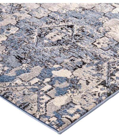 Feizy AINSLEY 3896F IN BLUE/TAN 4' 3" X 6' 3" Area Rug