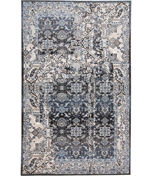 Feizy AINSLEY 3898F IN CHARCOAL/TAN 6' 7" X 9' 6" Area Rug