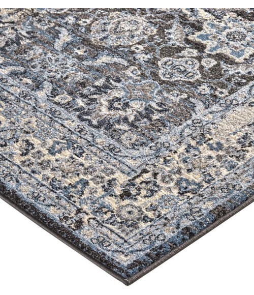 Feizy AINSLEY 3898F IN CHARCOAL/TAN 6' 7" X 9' 6" Area Rug