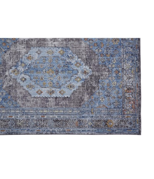 Feizy ARMANT 3912F IN BLUE/MULTI 2' 3" X 7' 9" Runner Area Rug
