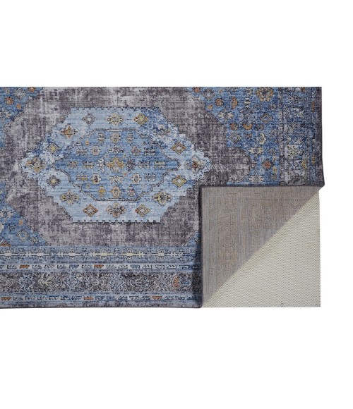 Feizy ARMANT 3912F IN BLUE/MULTI 2' 3" X 7' 9" Runner Area Rug