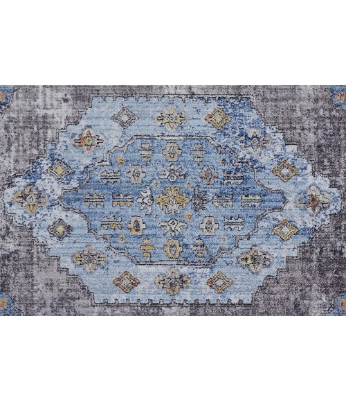 Feizy ARMANT 3912F IN BLUE/MULTI 2' 3" X 7' 9" Runner Area Rug