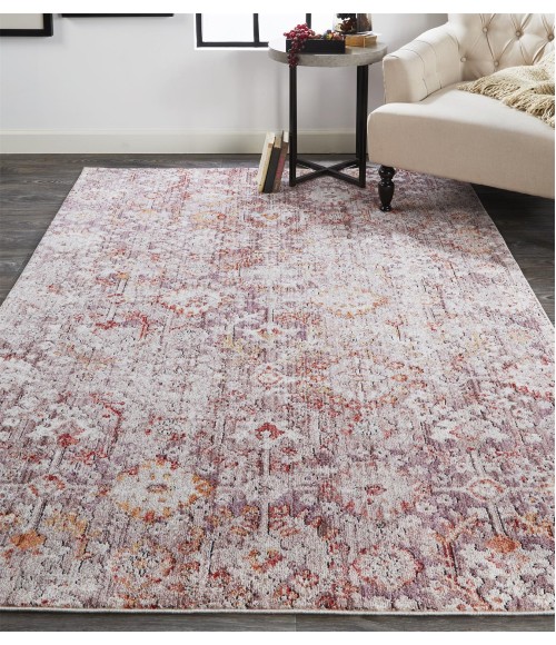 ARMANT Rug Feizy ARMANT 3946F IN PINK / GRAY 2' 3" X 7' 9" Runner Area Rug