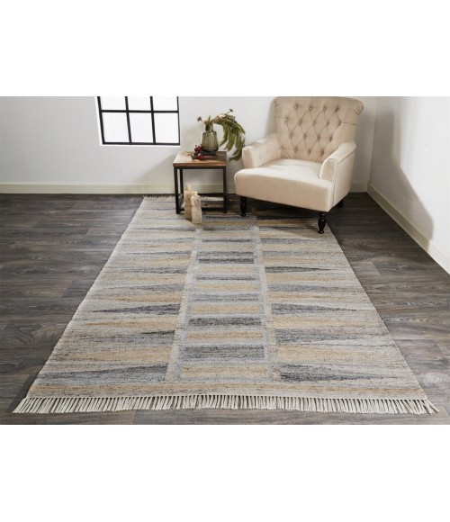 BECKETT Rug Feizy BECKETT 0817F IN GRAY/BEIGE 3' 6" x 5' 6" Area Rug