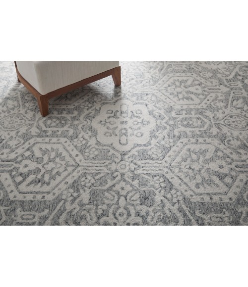 Feizy Belfort Gray/White 8698A27F 5 ft. X 8 ft. Rect. Rug