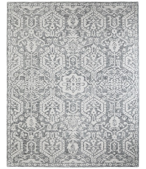 Feizy Belfort Gray/White 8698A27F 5 ft. X 8 ft. Rect. Rug