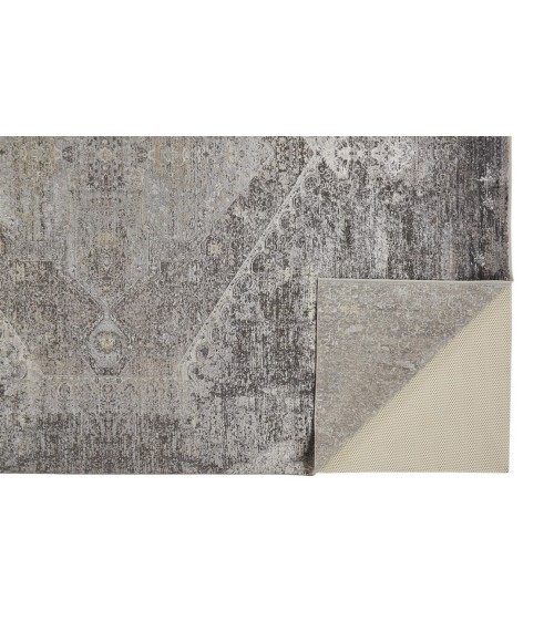 Feizy SARRANT 3963F IN SMOKE 2' 8" X 10' Runner Area Rug
