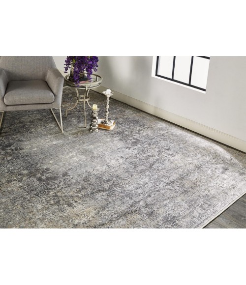 Feizy SARRANT 3964F IN STONE 2' 8" X 8' Runner Area Rug