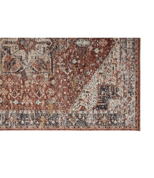 Feizy CAPRIO 3960F IN RUST 2' 6" X 10' Runner Area Rug