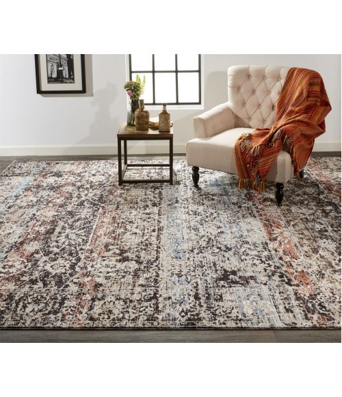 CAPRIO Rug Feizy CAPRIO 3962F IN BLUE/RUST 2' X 3' 4" Area Rug