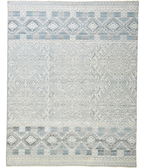 Feizy PAYTON 6495F IN GRAY/BLUE 7' 9" x 9' 9" Area Rug