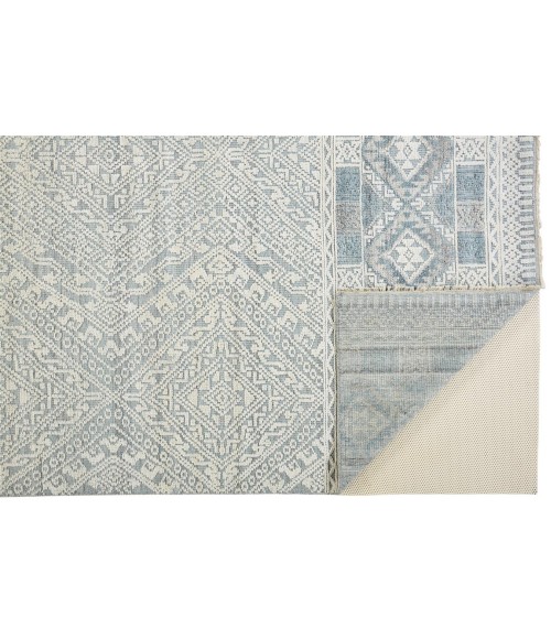 Feizy PAYTON 6495F IN GRAY/BLUE 2' 6" X 10' Runner Area Rug