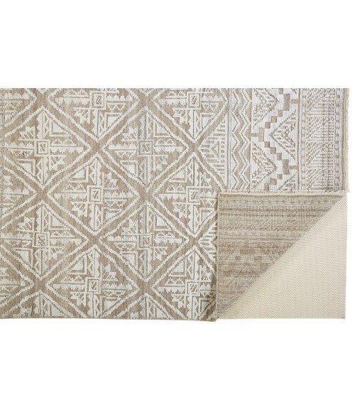 Feizy PAYTON 6497F IN BEIGE/GRAY 2' 6" X 10' Runner Area Rug