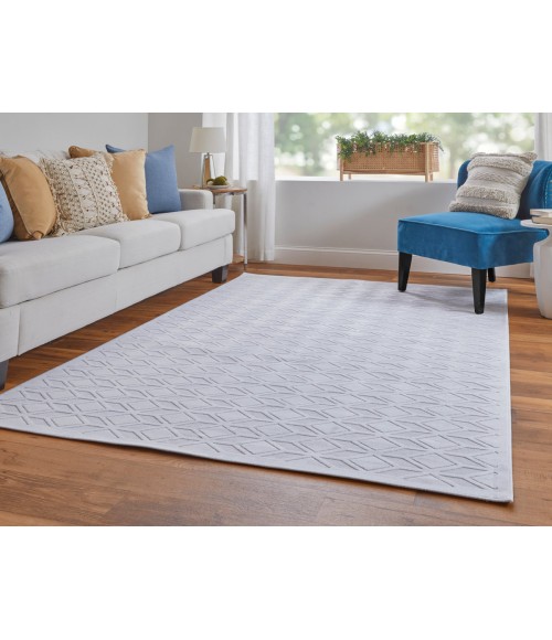 Feizy Saphir Mira WHITE/WHITE 6803494F 7 ft. 6 in. X 7 ft. 6 in. Round Rug