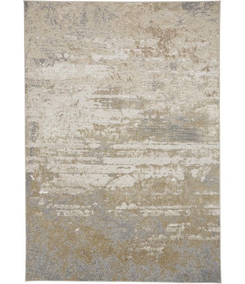 Feizy AURA 3567F IN BEIGE/GOLD 6' 7" X 9' 6" Area Rug