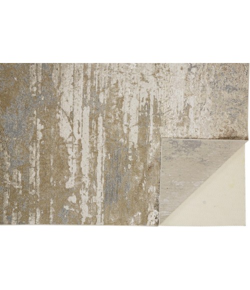 AURA Rug Feizy AURA 3567F IN BEIGE/GOLD 2' 10" X 7' 10" Runner Area Rug