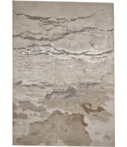 Feizy AURA 3727F IN BEIGE/GOLD 1' 8" X 2' 10" Sample Area Rug