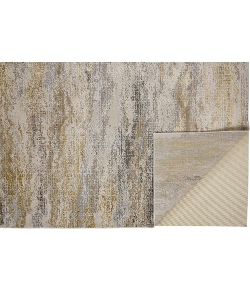 AURA Rug Feizy AURA 3735F IN GOLD/GRAY 1' 8" X 2' 10" Sample Area Rug