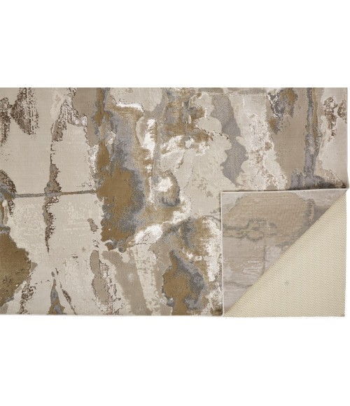 AURA Rug Feizy AURA 3737F IN GOLD/GRAY 5' x 8' Area Rug