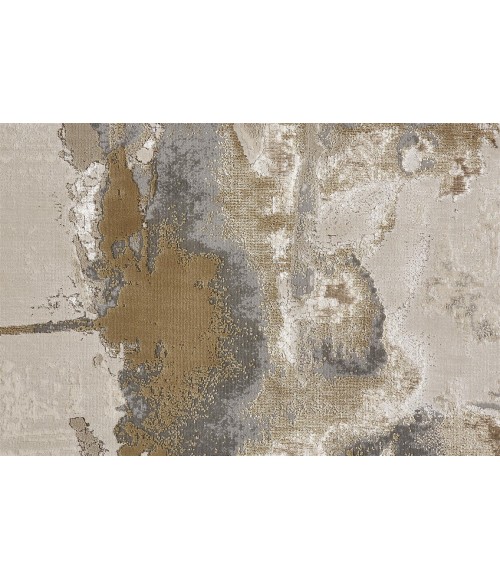 Feizy AURA 3737F IN GOLD/GRAY 6' 7" X 9' 6" Area Rug