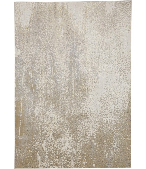 Feizy AURA 3739F IN IVORY/GOLD 6' 7" X 9' 6" Area Rug