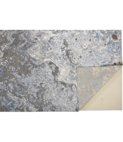 AZURE Rug Feizy AZURE 3405F IN SILVER/BLUE 2' 10" X 7' 10" Runner Area Rug