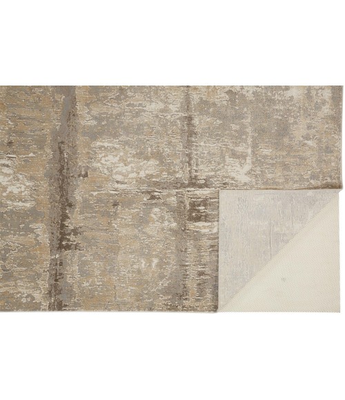 Feizy PARKER 3701F IN IVORY/GRAY 7' 9" X 7' 9" Round Area Rug