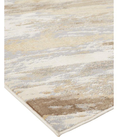 Feizy PARKER 3704F IN BEIGE/BLUE 7' 9" X 7' 9" Round Area Rug