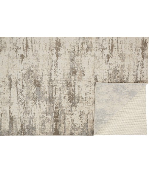 PARKER Rug Feizy PARKER 3719F IN SILVER/BEIGE 7' 9" X 7' 9" Round Area Rug