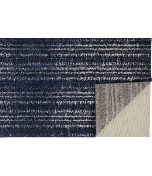 REMMY Rug Feizy REMMY 3425F IN DARK BLUE/IVORY 6' 7" X 9' 6" Area Rug