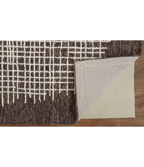 Feizy Maddox Modern Tufted Architectural Area Rug, Chocolate Brown, 5ft x 8ft 14ft