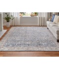 Feizy Pasha BLUE/IVORY PAS39M4F 6 ft. 7 in. X 9 ft. 6 in. Rectangle Rug