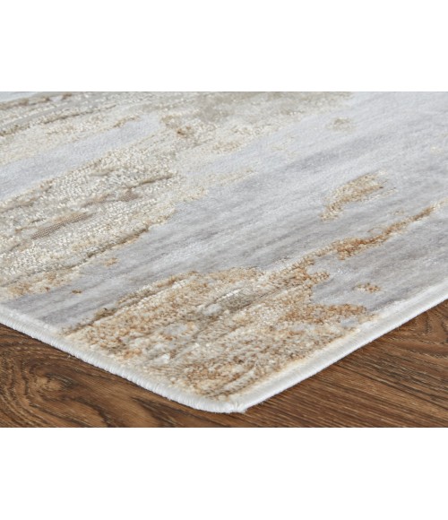 Feizy Laina Industrial Abstract, Tan/Ivory, 9'-8" x 12'-8" Area Rug