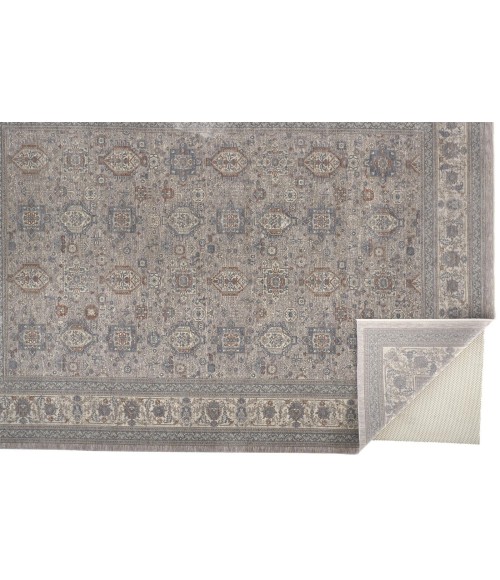 Feizy Marquette Rustic Persian Farmhouse Area Rug, Gray/Blue/Rust, 7ft-10in x 9ft-10in