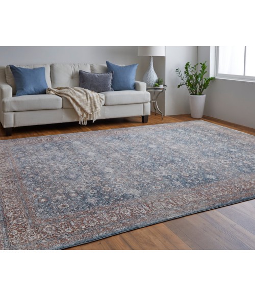 Marquette Area Rug Feizy Marquette Vintage Oriental, Blue/Red, 2'-8" x 12' Runner