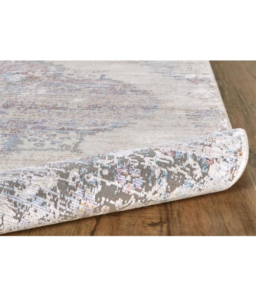 Cecily Area Rug Feizy Cecily Luxury & Glam Medallion, Ivory/Gray/Pink, 8' x 8' Square Square Rug