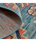 Feizy Nolan Vinatge Style Tribal Kazak Rug, River Blue/Red Orange, 12ft-10in x 15ft