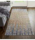 Laina Area Rug Feizy Laina Industrial Gradient & Ombre, Tan/Brown/Blue, 3' x 12' Runner