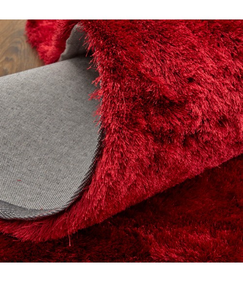 Feizy Indochine Luxury & Glam Solid, Red/Purple, 8' x 8' Round Rug